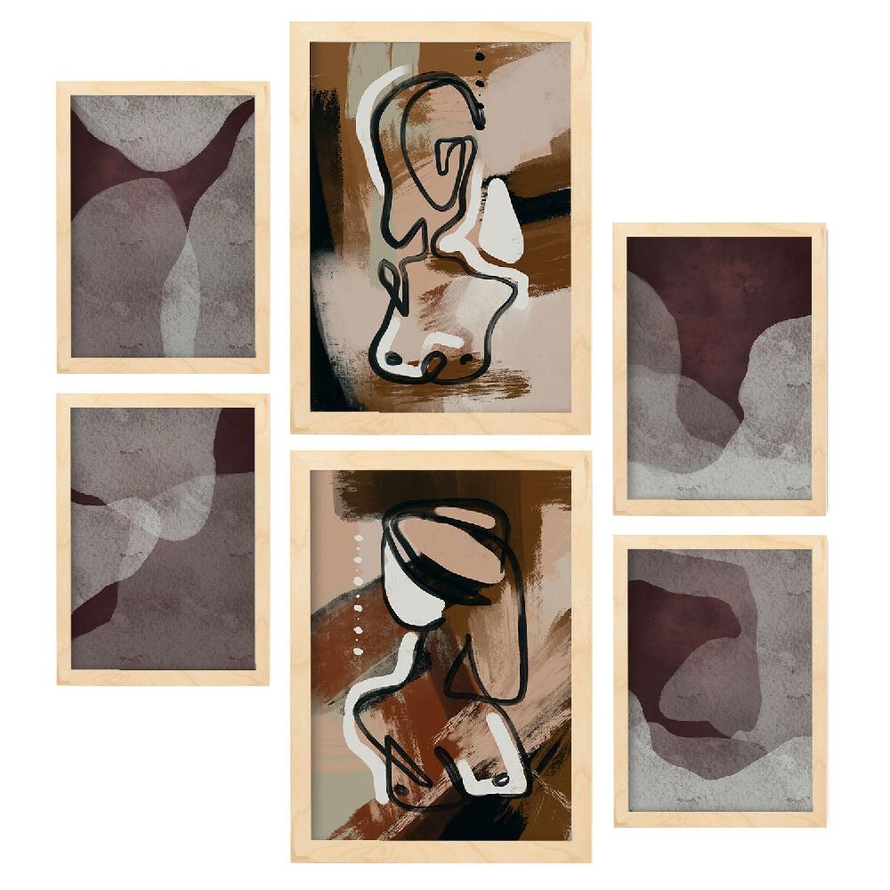 Nacnic Nacnic Set De 6 Láminas De Arte Abstracto Femenino