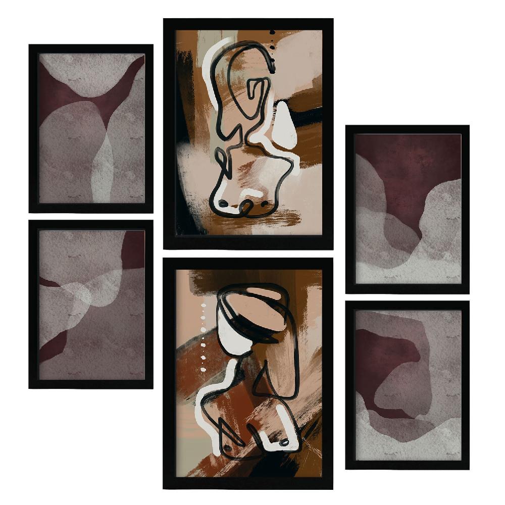 Nacnic Nacnic Set De 6 Láminas De Arte Abstracto Femenino