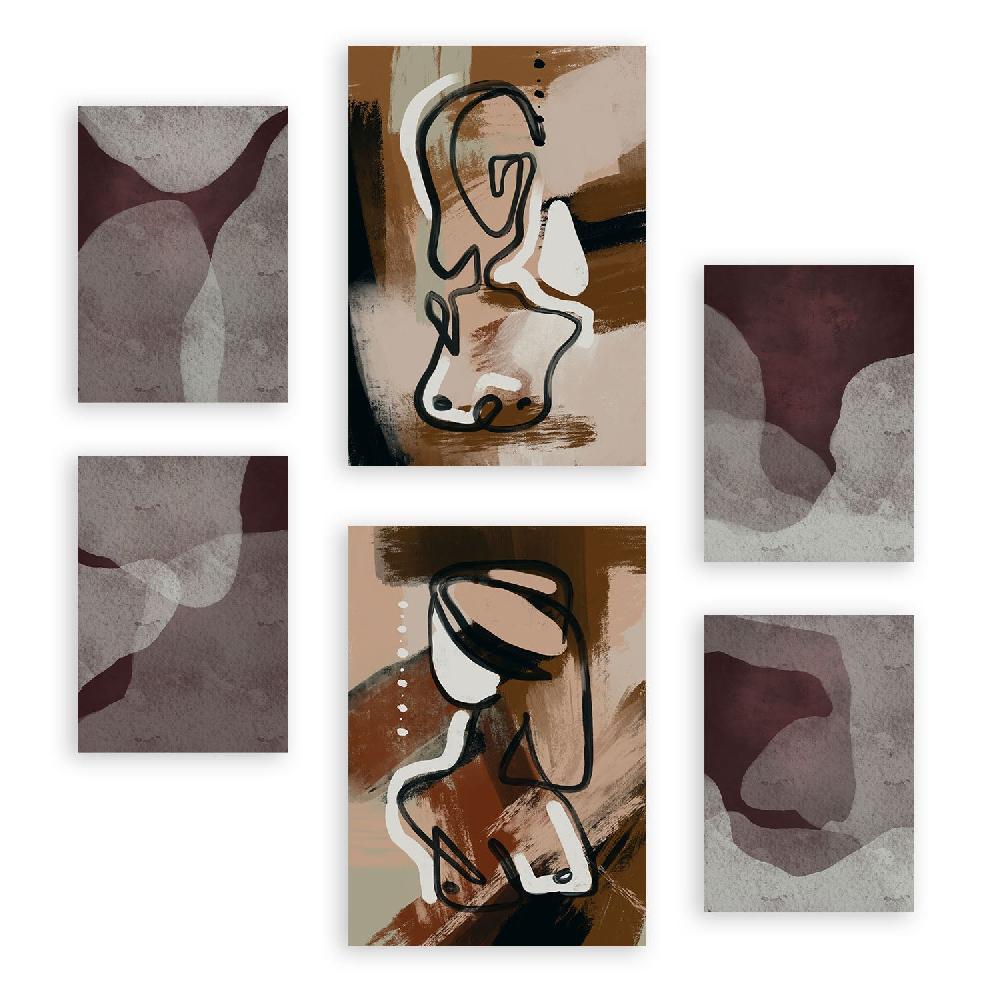nacnic Nacnic Set de 6 Láminas de Arte Abstracto Femenino