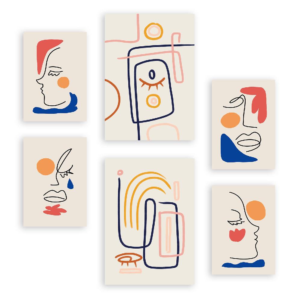 nacnic Nacnic Set de 6 Laminas de Arte Abstracto Femenino Jazzy Arts 2