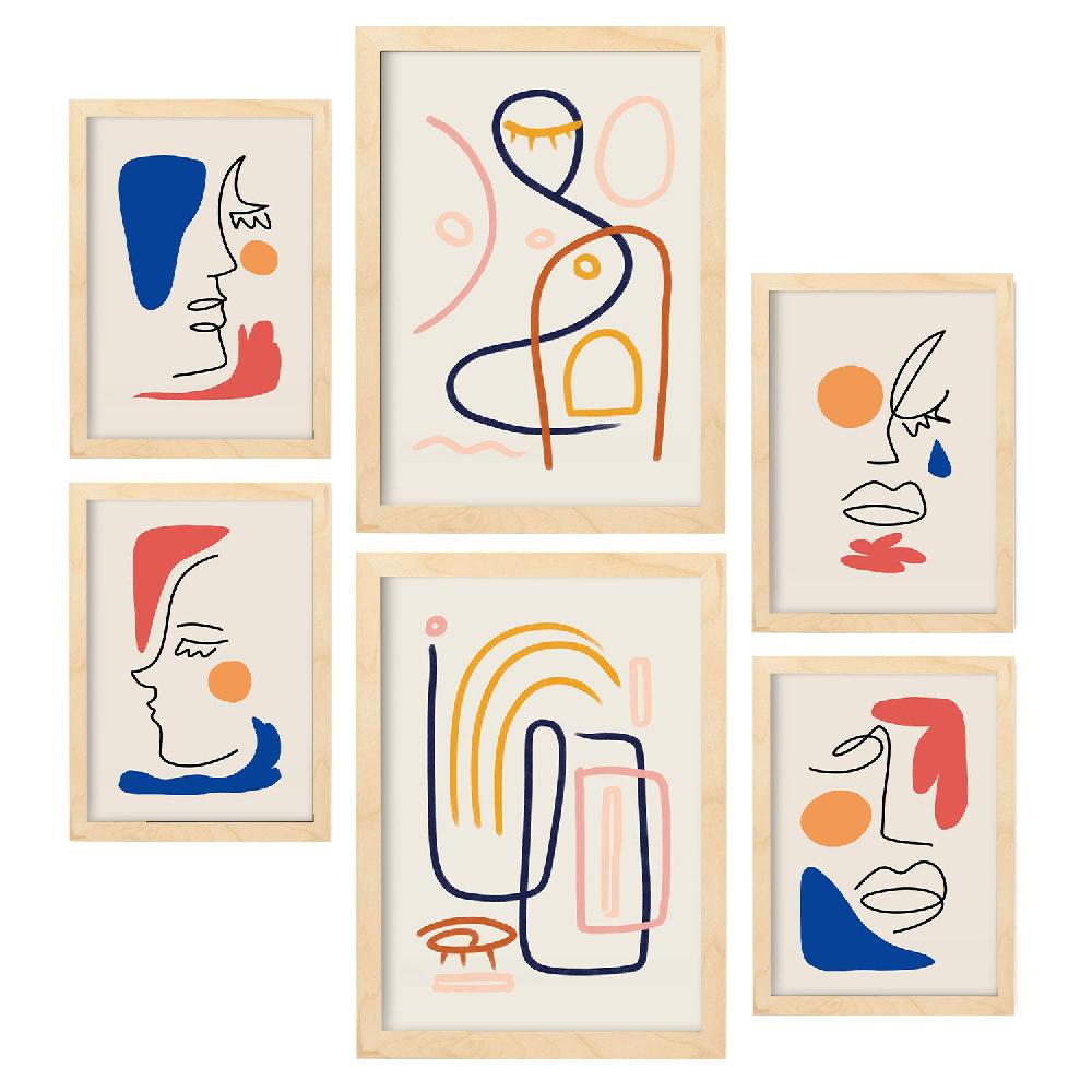 Nacnic Nacnic Set De 6 Laminas De Arte Jazzy Y Abstracto Femenino