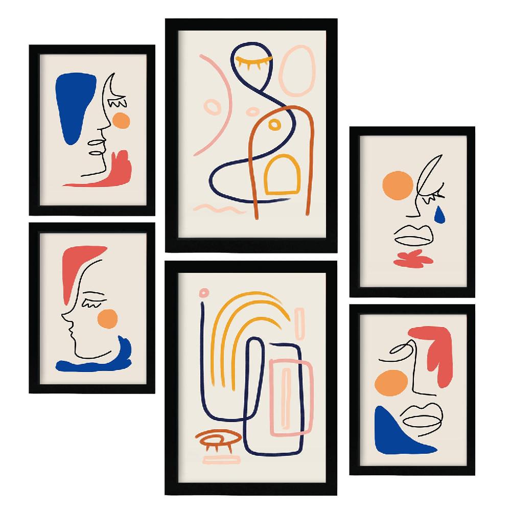 Nacnic Nacnic Set De 6 Laminas De Arte Jazzy Y Abstracto Femenino
