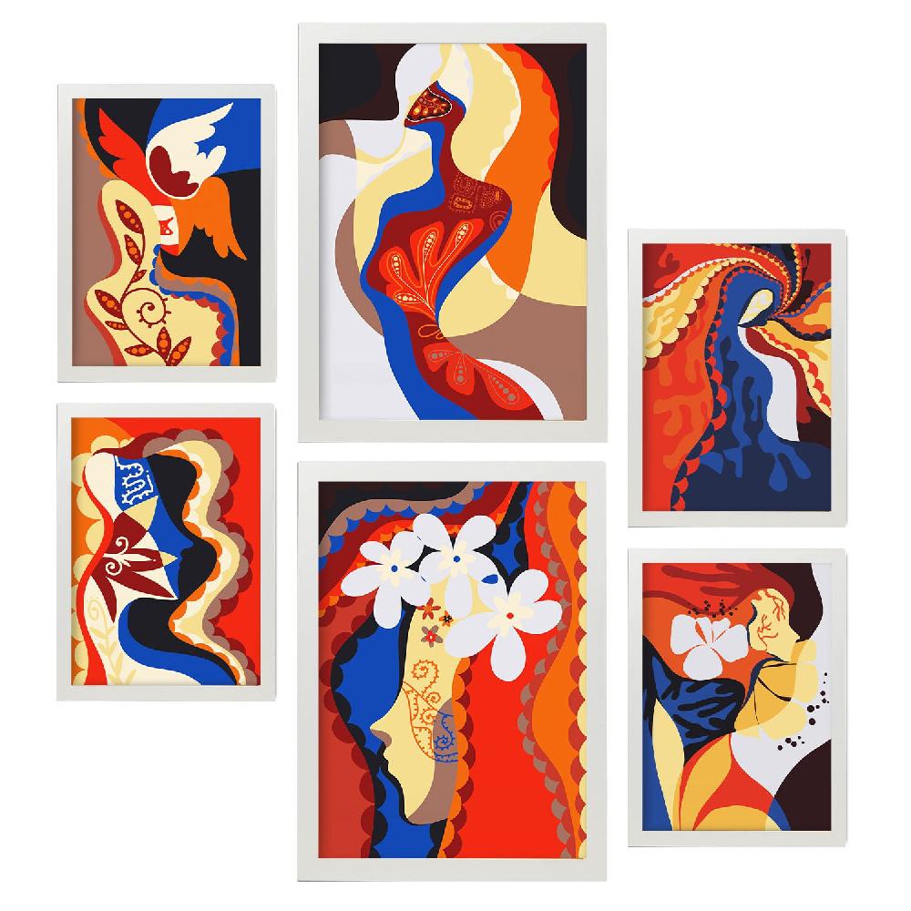 Nacnic Nacnic Set De 6 Láminas De Arte Rococo Abstracto Femenino