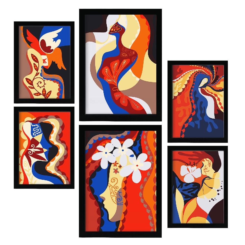 Nacnic Nacnic Set De 6 Láminas De Arte Rococo Abstracto Femenino
