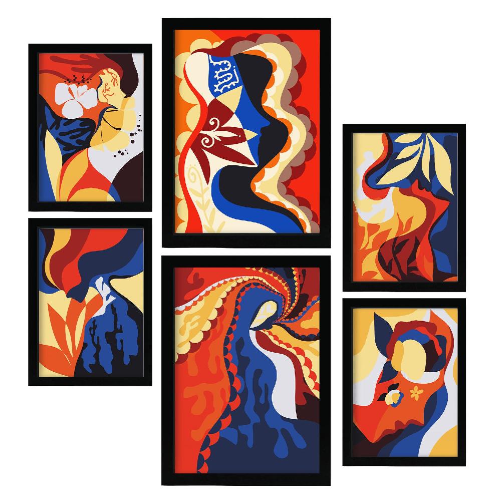 Nacnic Nacnic Set De 6 Láminas De Arte Rococó Abstracto Femenino