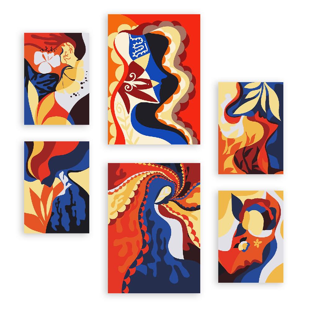 nacnic Nacnic Set de 6 Láminas de Arte Rococó Abstracto Femenino