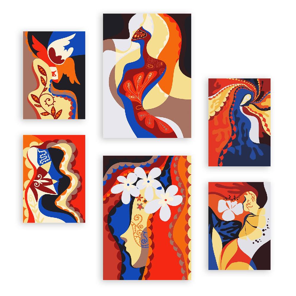 nacnic Nacnic Set de 6 Láminas de Arte Rococo Abstracto Femenino