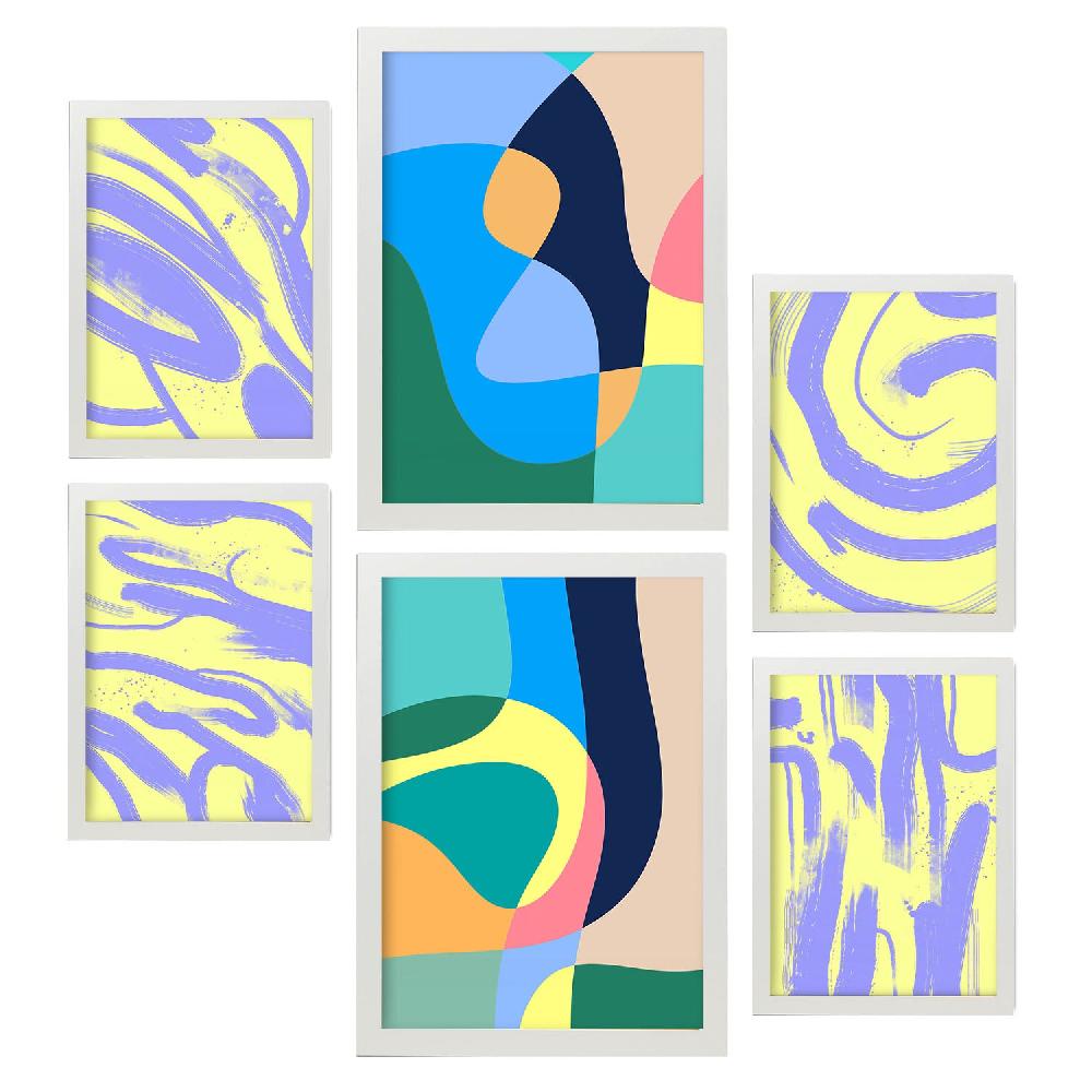 Nacnic Nacnic Set De 6 Láminas De Artes Sin Viento En Colores Resúmenes