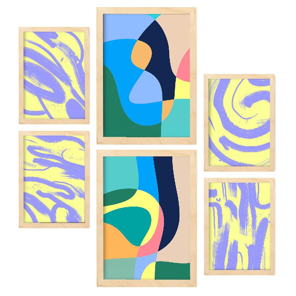 Nacnic Nacnic Set De 6 Láminas De Artes Sin Viento En Colores Resúmenes