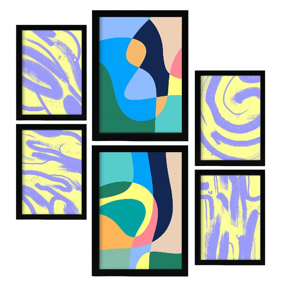 Nacnic Nacnic Set De 6 Láminas De Artes Sin Viento En Colores Resúmenes