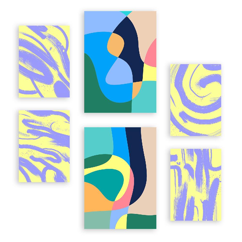 nacnic Nacnic Set de 6 Láminas de Artes sin Viento en Colores Resúmenes