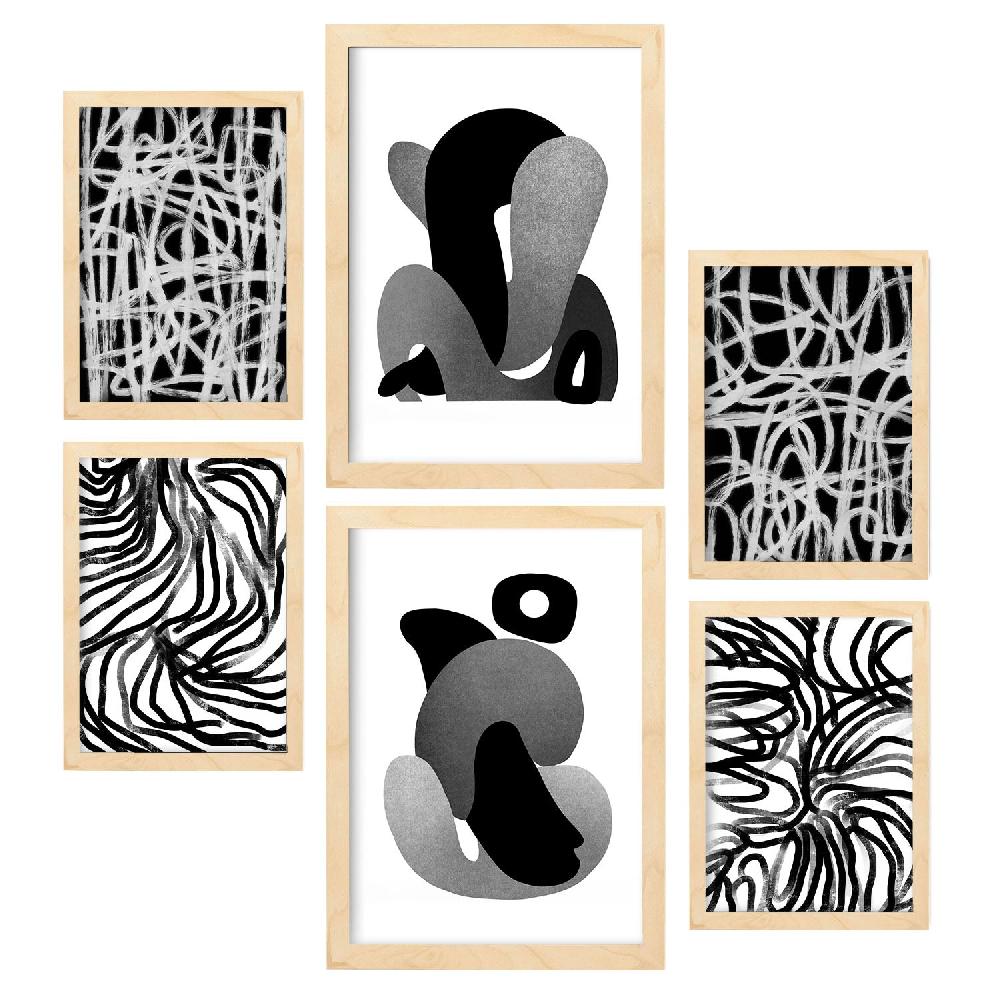 Nacnic Nacnic Set De 6 Laminas De Artesanía De Kaput En Amantes Abstracto