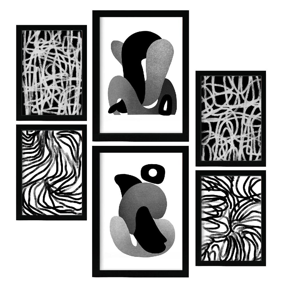 Nacnic Nacnic Set De 6 Laminas De Artesanía De Kaput En Amantes Abstracto