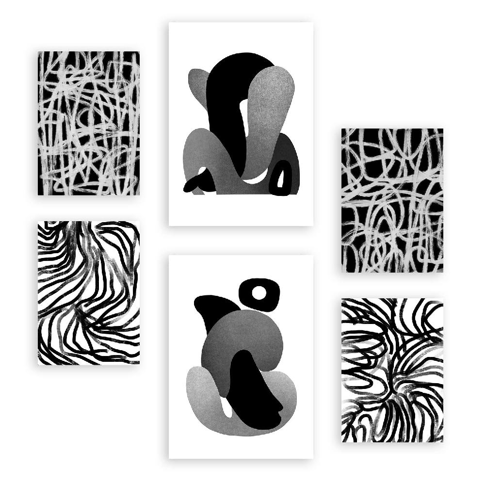 nacnic Nacnic Set de 6 Laminas de Artesanía de Kaput en Amantes Abstracto