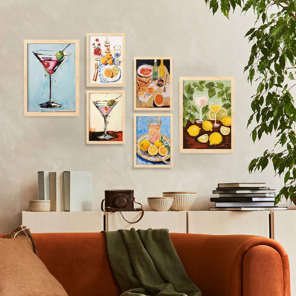 Nacnic Nacnic Set De 6 Láminas De Bebidas Para Amantes De La Comida