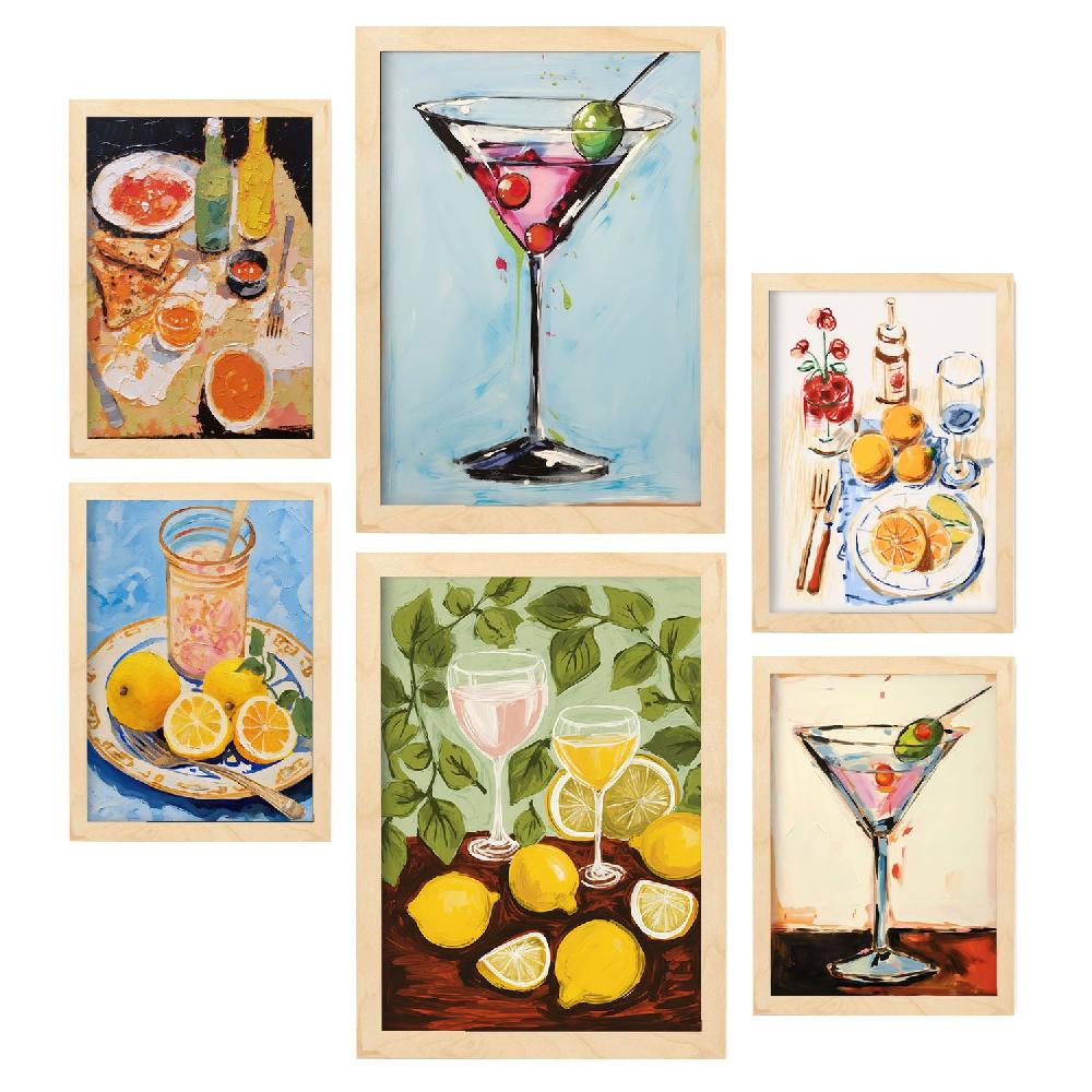 Nacnic Nacnic Set De 6 Láminas De Bebidas Para Amantes De La Comida