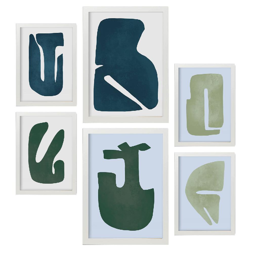Nacnic Nacnic Set De 6 Láminas De Buena Destreza En Resúmenes De Forma Estampados Decorativos Estéticos