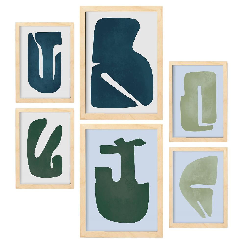 Nacnic Nacnic Set De 6 Láminas De Buena Destreza En Resúmenes De Forma Estampados Decorativos Estéticos