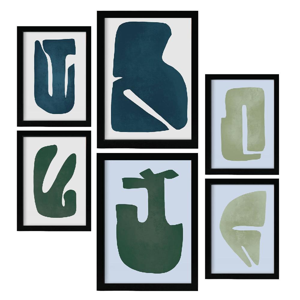 Nacnic Nacnic Set De 6 Láminas De Buena Destreza En Resúmenes De Forma Estampados Decorativos Estéticos