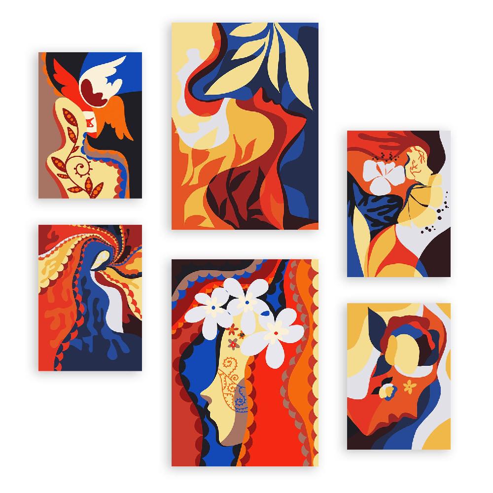 nacnic Nacnic Set de 6 Laminas de Collage Delicado en Abstracto Femenino