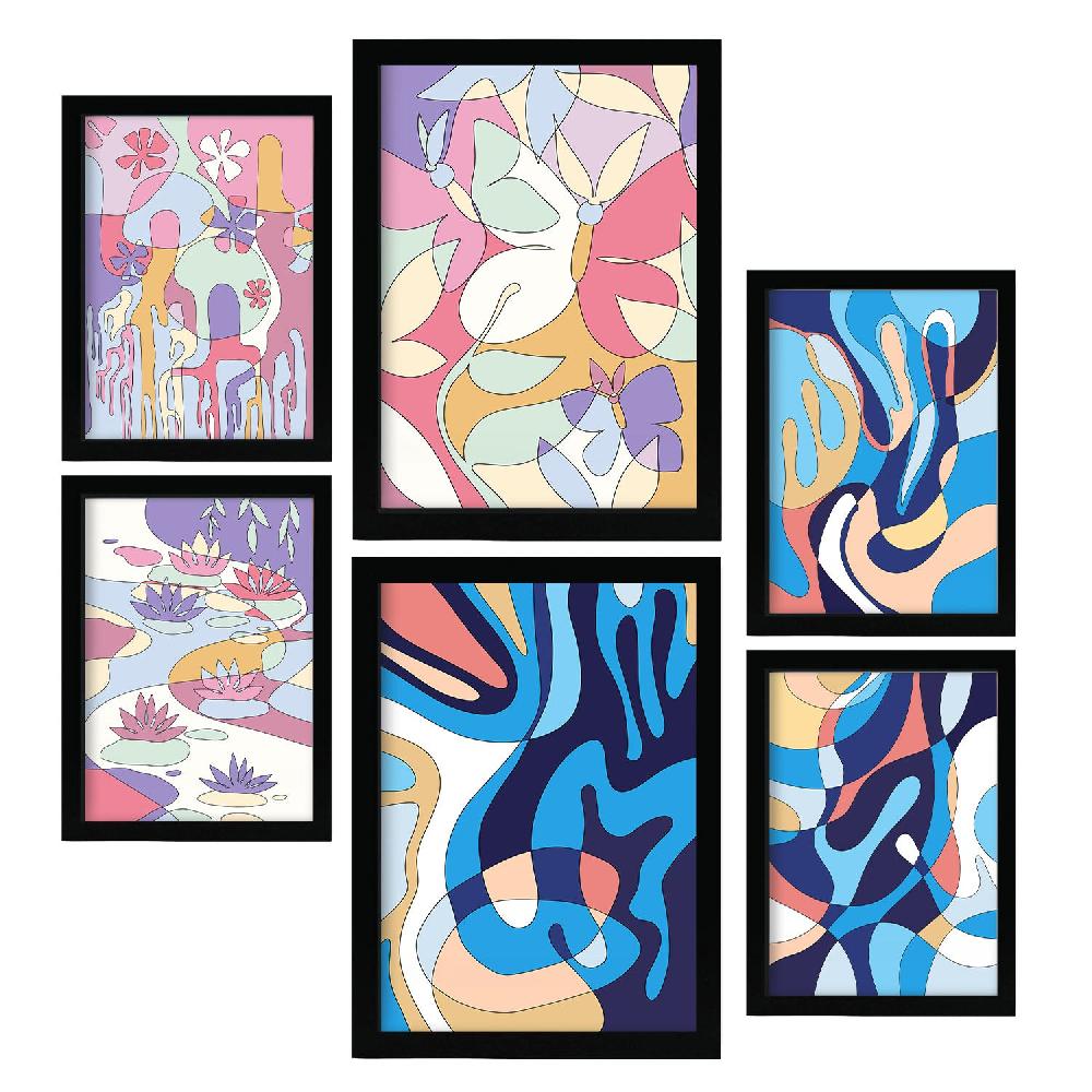 Nacnic Nacnic Set De 6 Láminas De Estilos Éticos Y Flores Abstractas