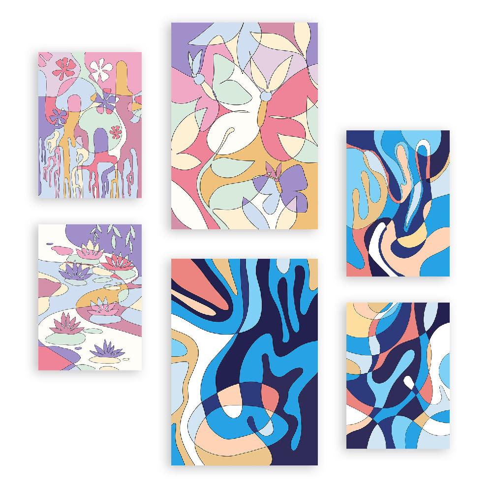 nacnic Nacnic Set de 6 Láminas de Estilos Éticos y Flores Abstractas