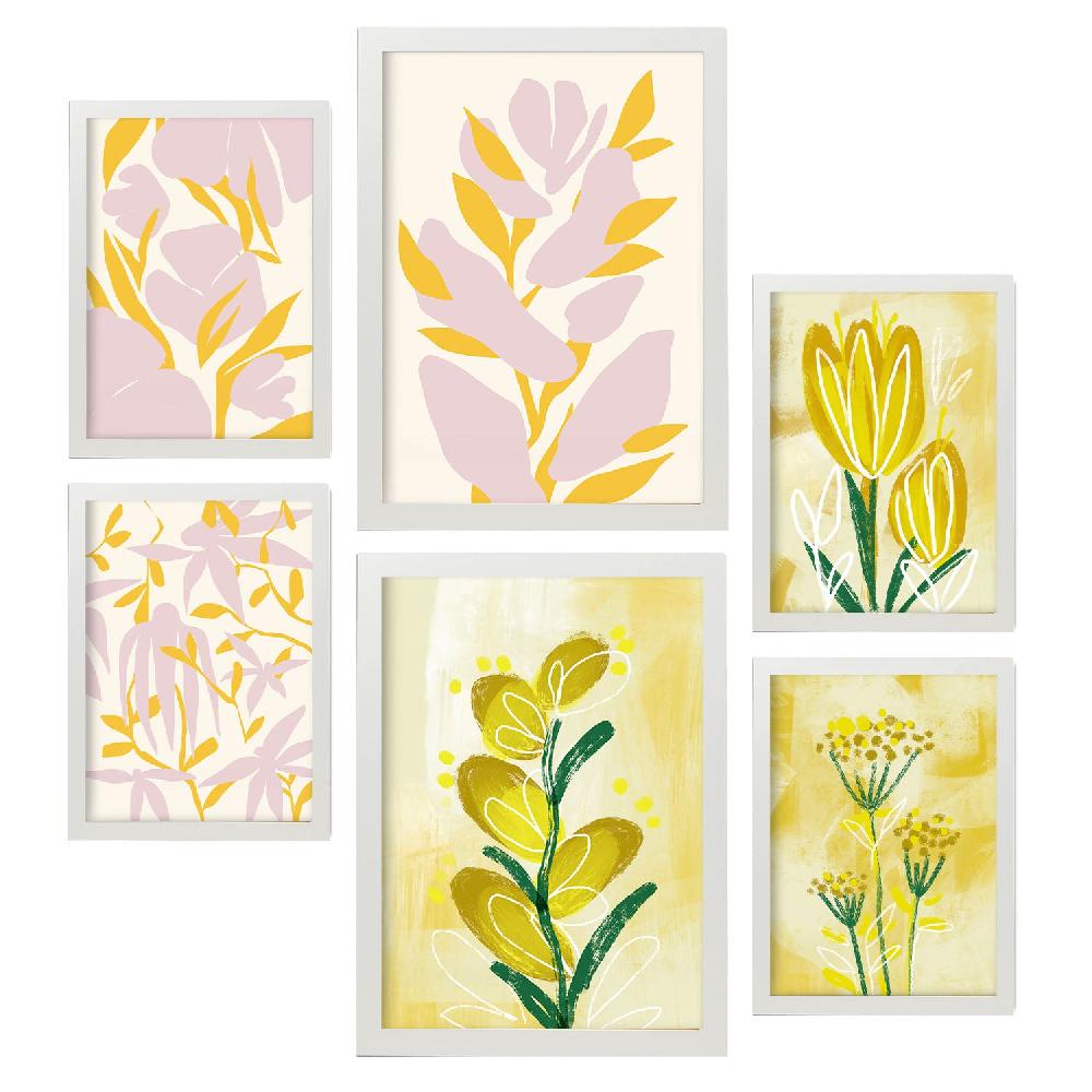 Nacnic Nacnic Set De 6 Láminas De Flores Abstractas