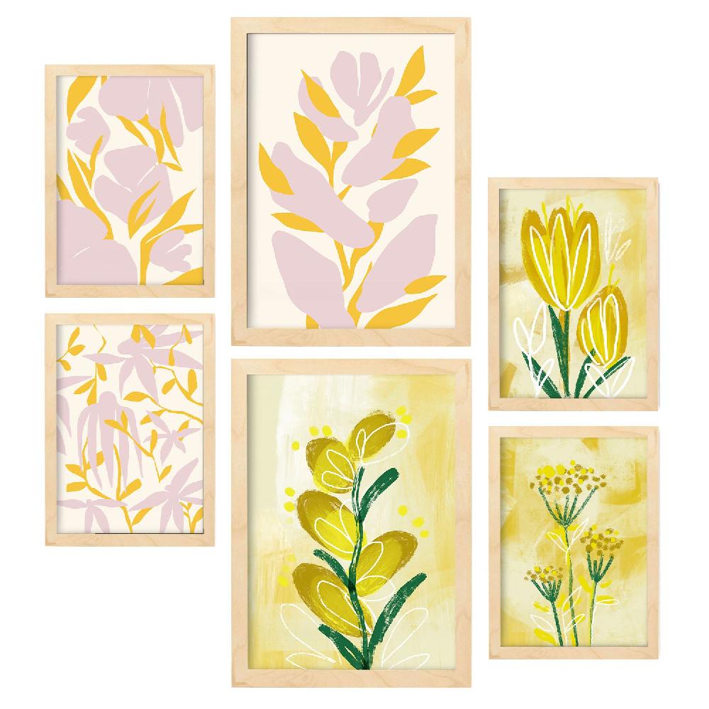 Nacnic Nacnic Set De 6 Láminas De Flores Abstractas
