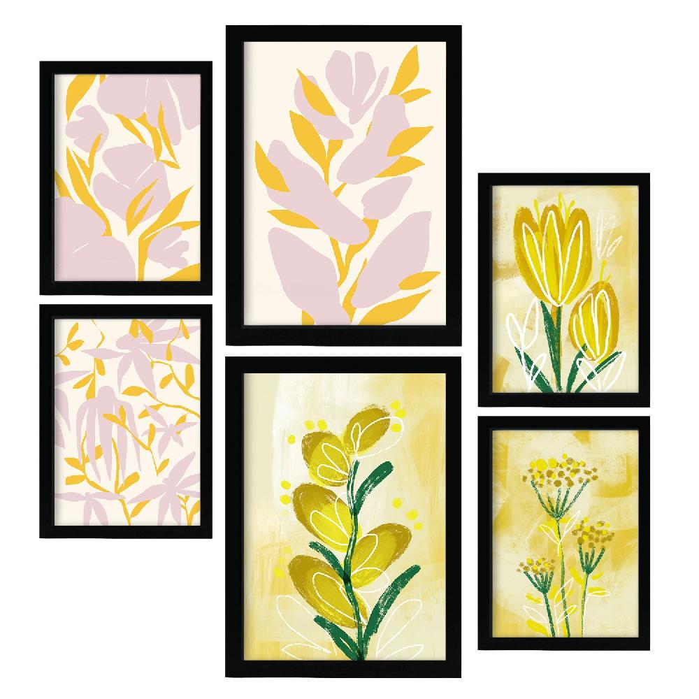 Nacnic Nacnic Set De 6 Láminas De Flores Abstractas