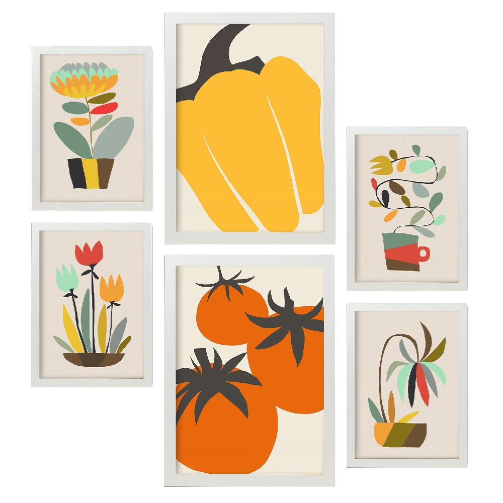Nacnic Nacnic Set De 6 Láminas De Flores Abstractas Esenciales