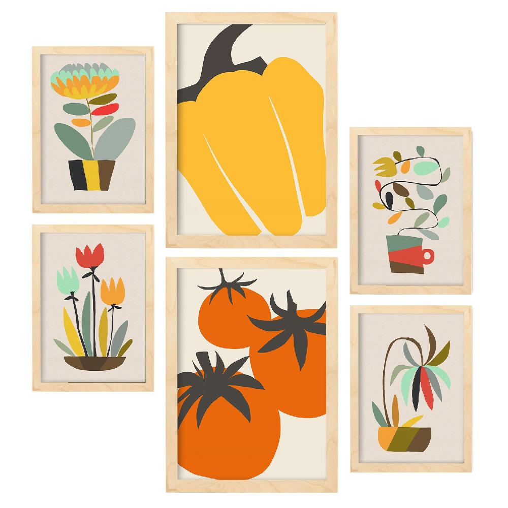 Nacnic Nacnic Set De 6 Láminas De Flores Abstractas Esenciales