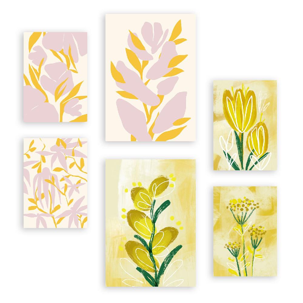 nacnic Nacnic Set de 6 Láminas de Flores Abstractas