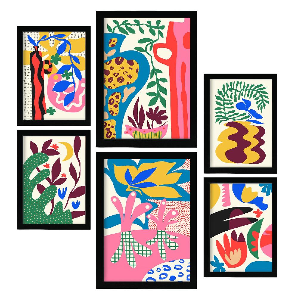 Nacnic Nacnic Set De 6 Laminas De Hadas De Salvador En Abstracto De Flores