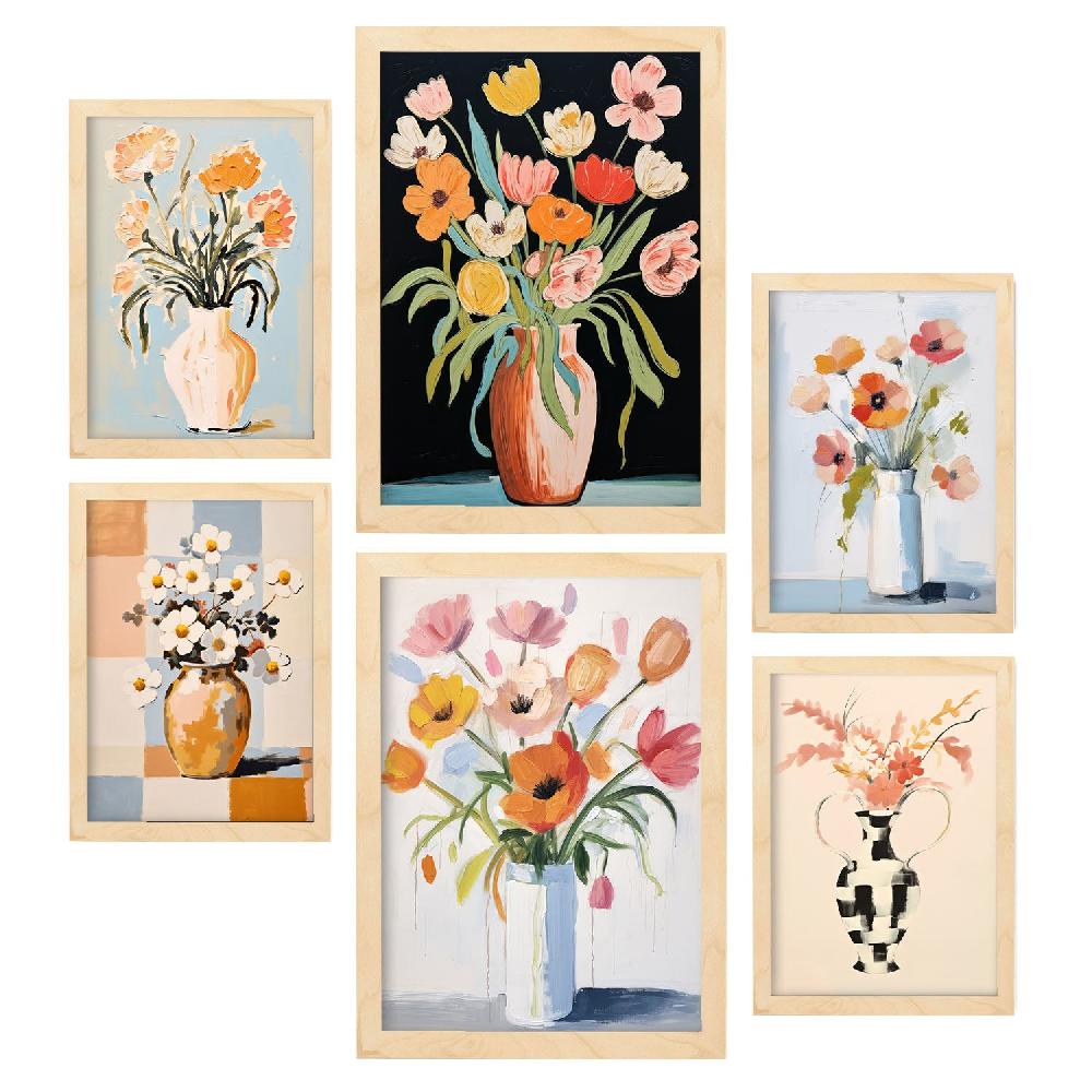 Nacnic Nacnic Set De 6 Láminas De Jarrones De Flores