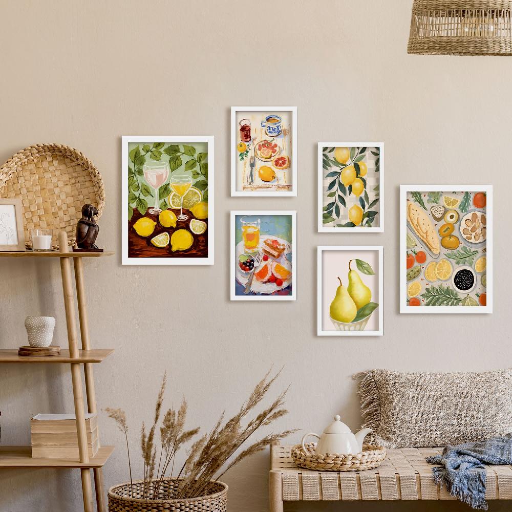 Nacnic Nacnic Set De 6 Láminas De Limones Y Mermelada Para Amantes De La Comida