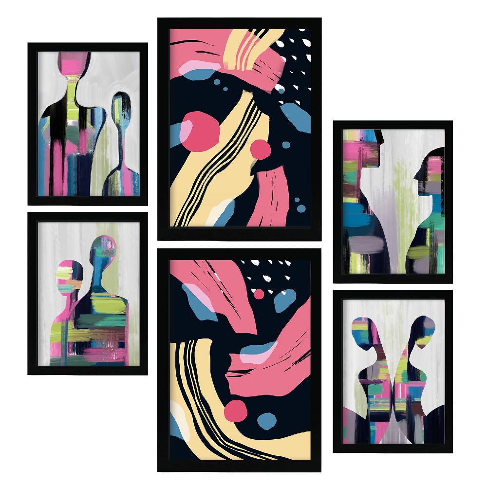 Nacnic Nacnic Set De 6 Laminas De Modos De Comportamiento En Amantes Abstracto