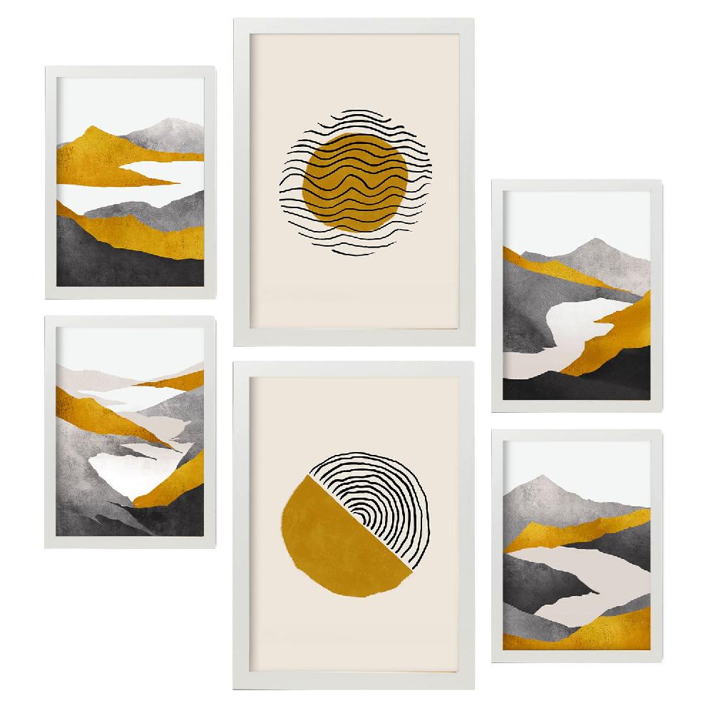 Nacnic Nacnic Set De 6 Láminas De Naturaleza Cicloidal Y Paisajes Abstractos