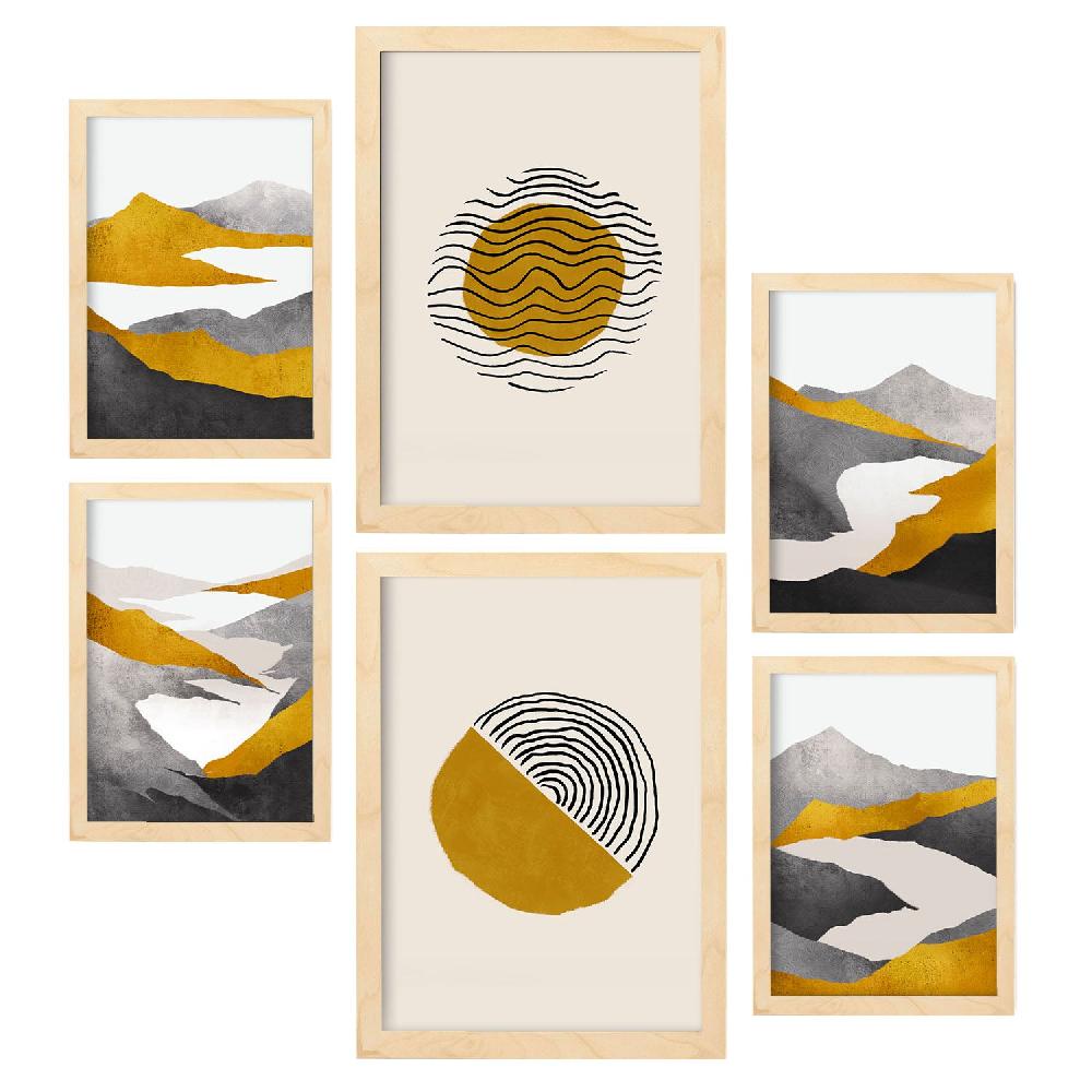 Nacnic Nacnic Set De 6 Láminas De Naturaleza Cicloidal Y Paisajes Abstractos