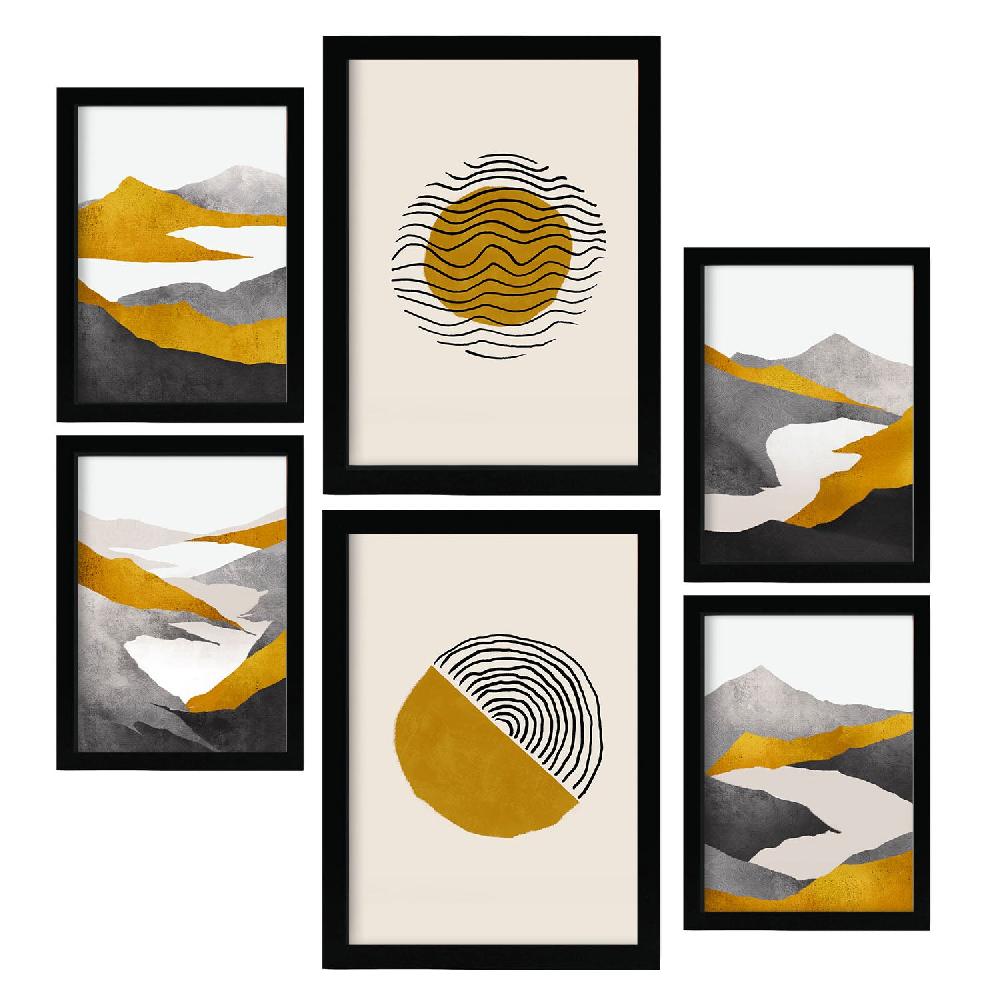 Nacnic Nacnic Set De 6 Láminas De Naturaleza Cicloidal Y Paisajes Abstractos