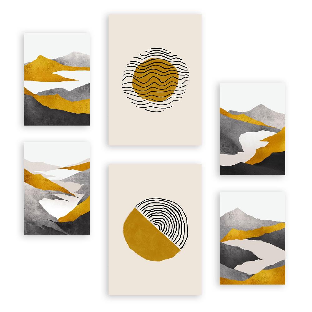 nacnic Nacnic Set de 6 Láminas de Naturaleza Cicloidal y Paisajes Abstractos