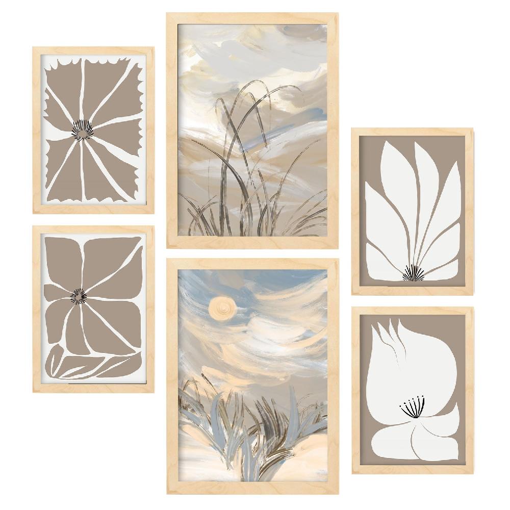 Nacnic Nacnic Set De 6 Láminas De Naturaleza Latente Y Paisajes Abstractos