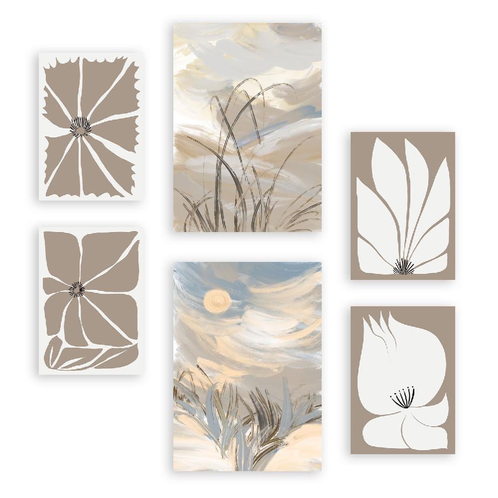 nacnic Nacnic Set de 6 Láminas de Naturaleza Latente y Paisajes Abstractos