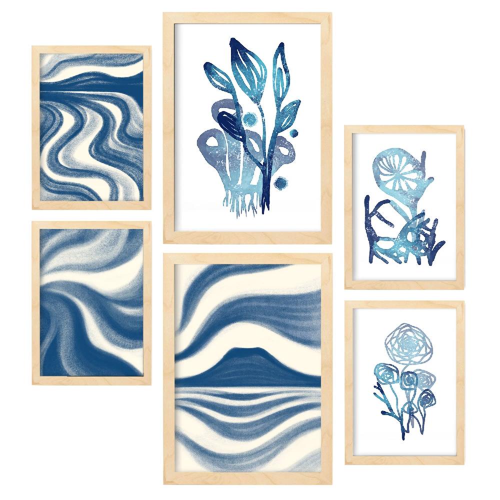 Nacnic Nacnic Set De 6 Láminas De Naturaleza Y Flores Abstractas