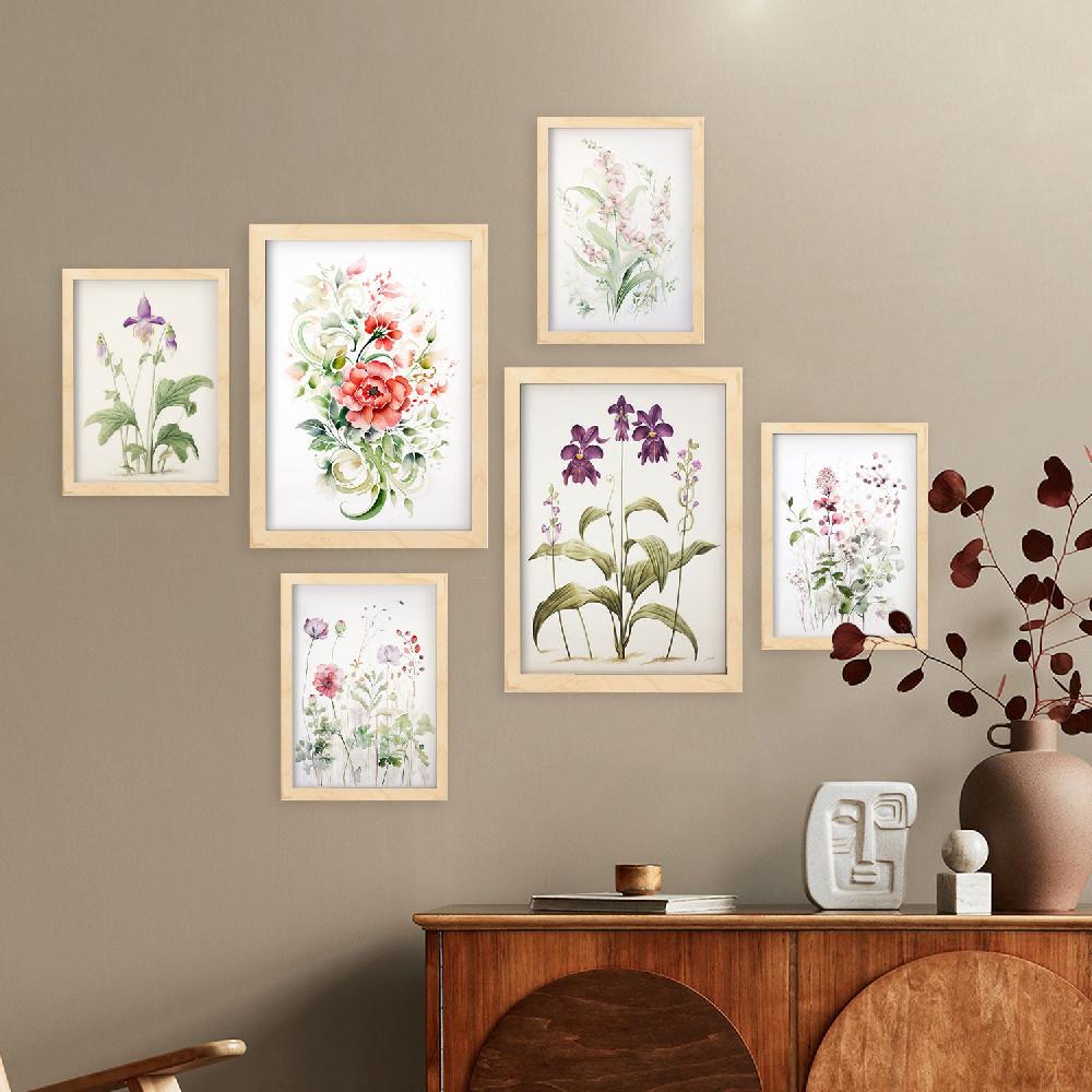 Nacnic Nacnic Set De 6 Láminas De Orquídeas Y Clavel