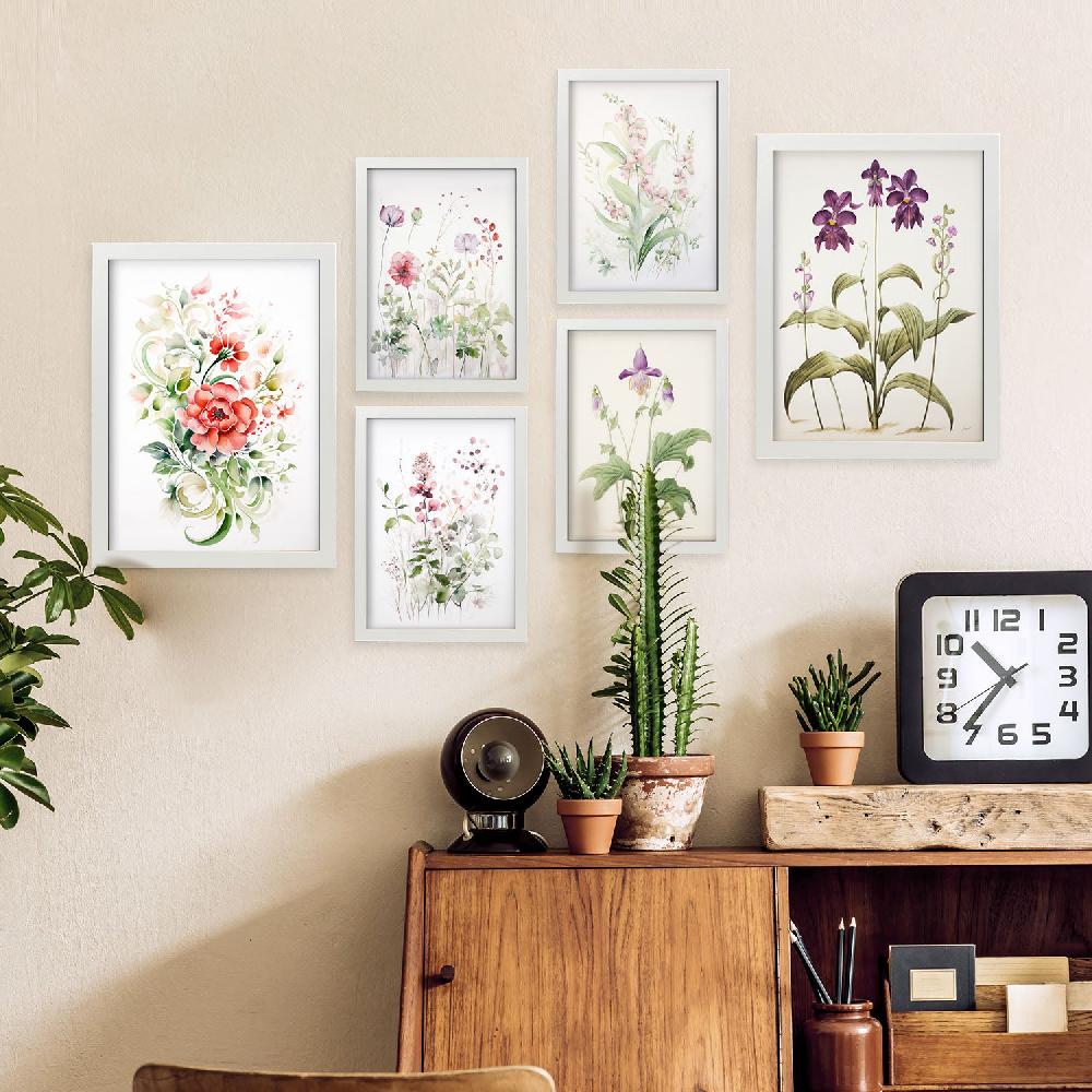 Nacnic Nacnic Set De 6 Láminas De Orquídeas Y Clavel
