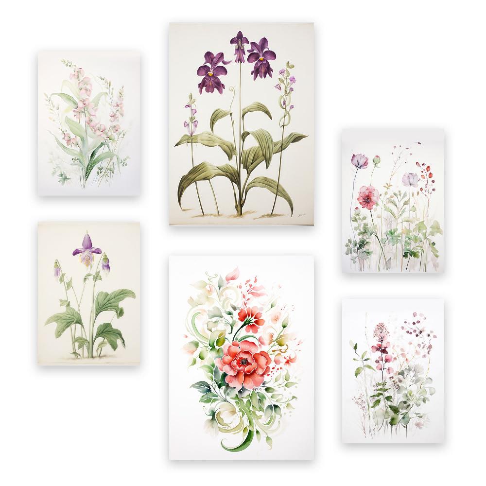nacnic Nacnic Set de 6 Láminas de Orquídeas y Clavel