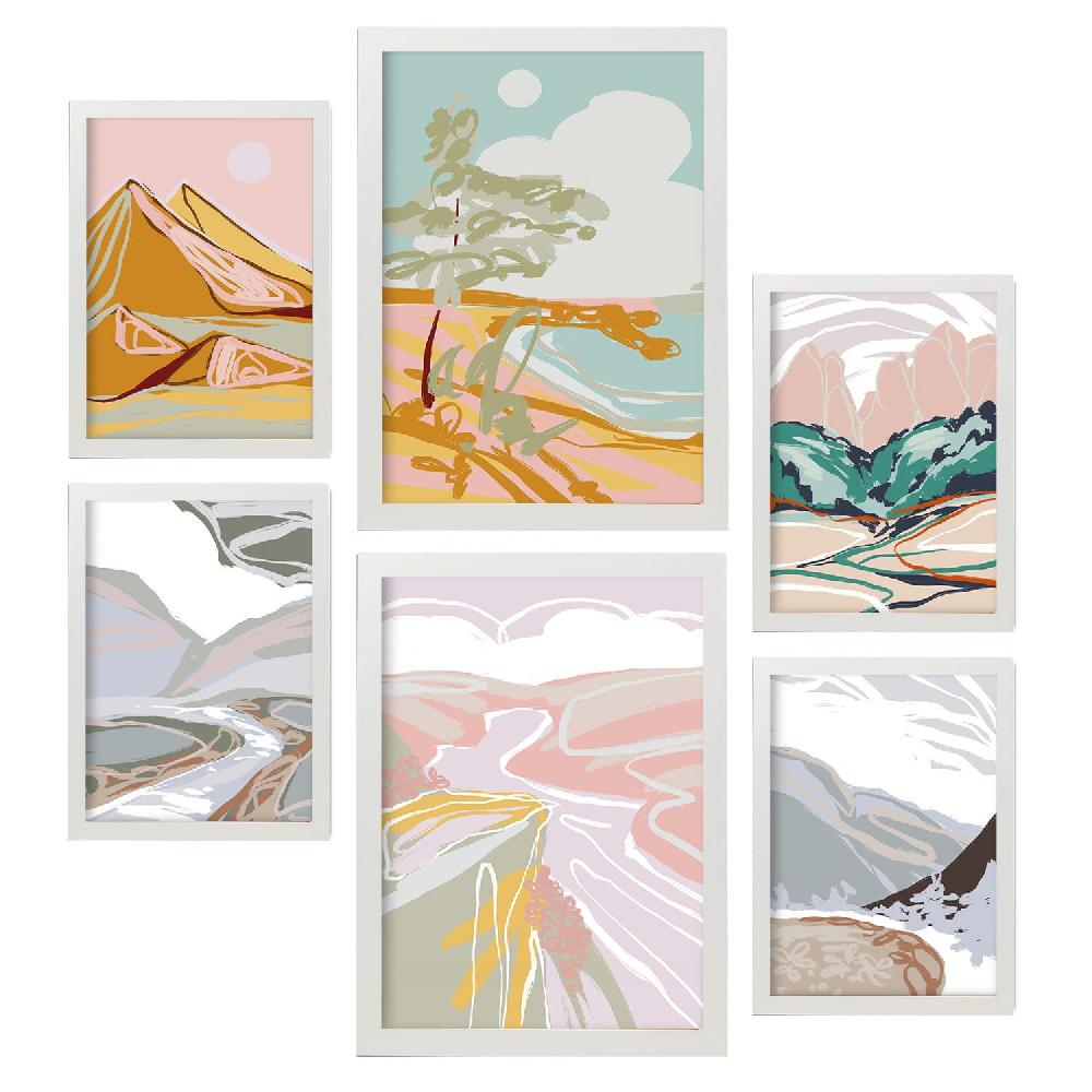 Nacnic Nacnic Set De 6 Laminas De Paisajes Abstractos