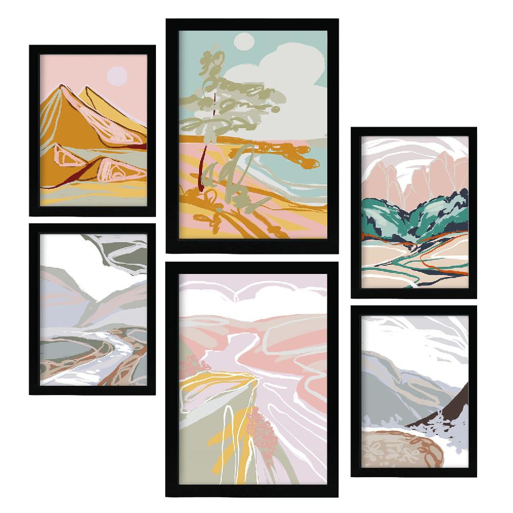 Nacnic Nacnic Set De 6 Laminas De Paisajes Abstractos