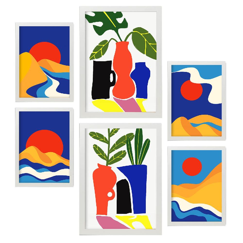 Nacnic Nacnic Set De 6 Láminas De Paisajes Estéticos Y Tenues
