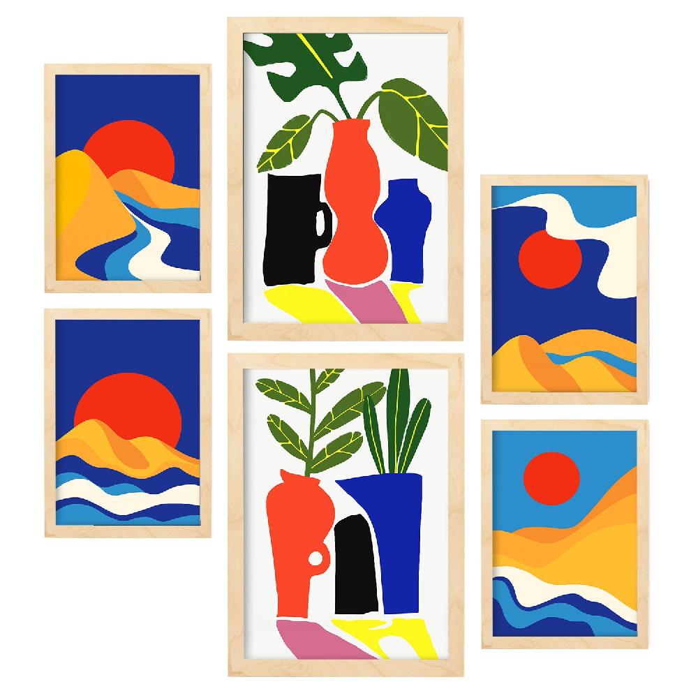 Nacnic Nacnic Set De 6 Láminas De Paisajes Estéticos Y Tenues